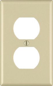 (image for) Ivory 1 gang Thermoset Plastic Duplex Outlet Wall Plate