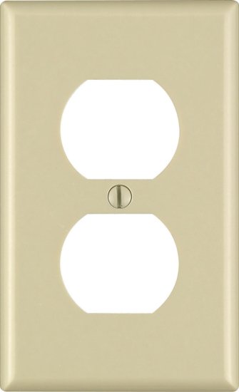 (image for) Ivory 1 gang Thermoset Plastic Duplex Outlet Wall Plate
