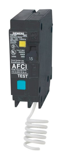 (image for) 15 amps Arc Fault/Single Pole 1 Circuit Breaker