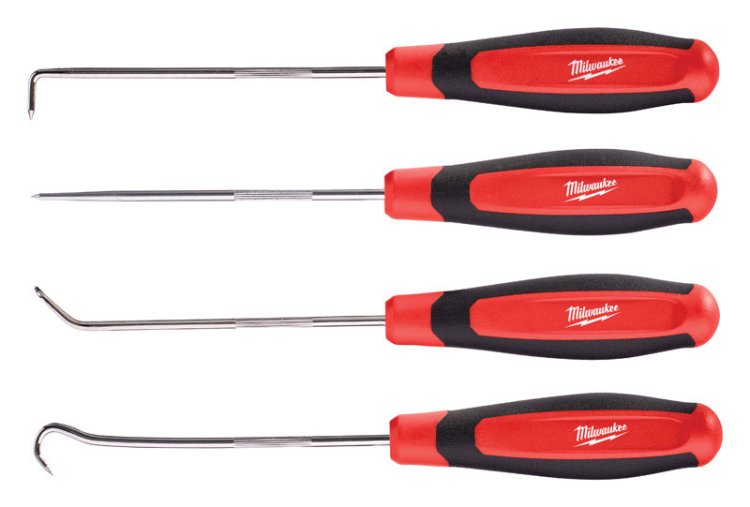 (image for) Milwaukee 4 in. Chrome Plated Steel Hook and Pick Set 4 pc