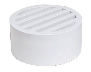 (image for) 3 in. White PVC Round Drain Grate