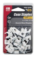(image for) 1/4 in. W Plastic Insulated Coaxial Staple 25 pk