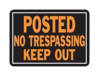 (image for) Hy-Glo English No Trespassing Sign 9.25 in. H x 14 in (CLOSEOUT)