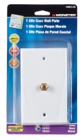 (image for) White 1 gang Plastic Coaxial Wall Plate