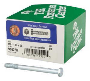 (image for) M6-1.00 mm Dia. x 75 mm L Heat Treated Steel Hex Head Ca