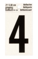 (image for) 2 in. Reflective Black Vinyl Self-Adhesive Number 4 1 pc.