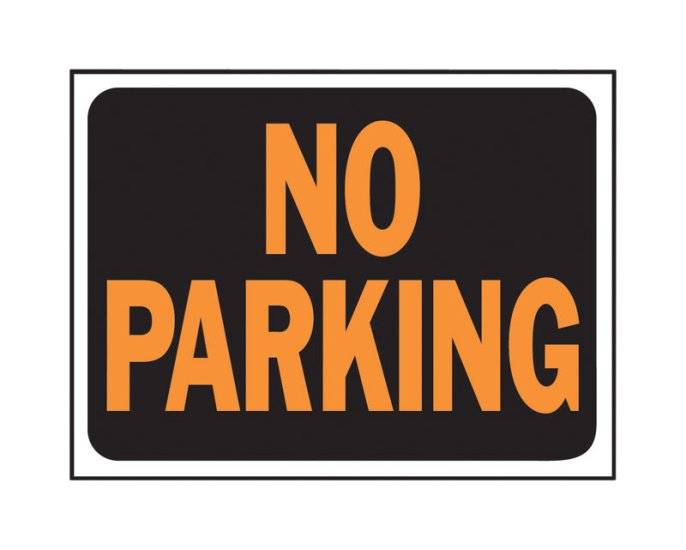 (image for) Hy-Glo English Black No Parking Sign 8.5 in. H x 12 in. W