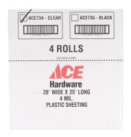 (image for) Plastic Sheeting 4 mil x 20 ft. W x 25 ft. L Polyethylene Cl