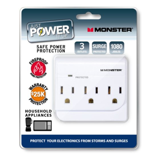 (image for) Monster Just Power It Up 1080 J 3 outlets Surge Tap