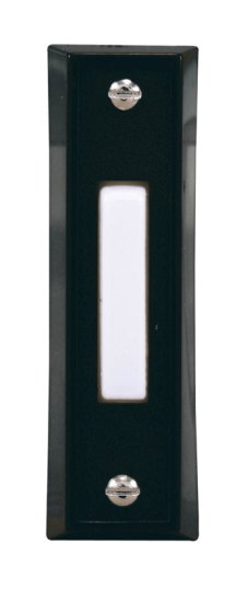 (image for) Black Plastic Wired Pushbutton Doorbell