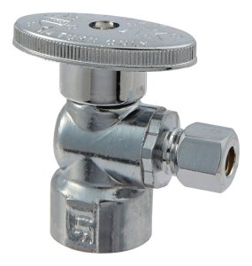 (image for) 1/2 FIP x 1/4 Compression Brass Angle Stop Valve