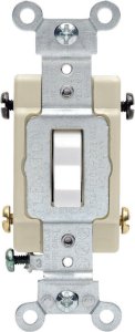 (image for) 15 amps Four Pole Toggle AC Quiet Switch White 1 pk