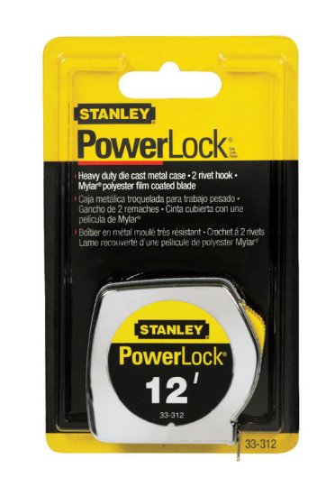 (image for) PowerLock 12 ft. L x 0.75 in. W Tape Measure Silver 1 pk