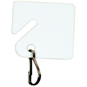 (image for) Slotted Key Tag with Snap Rings in White 20pk