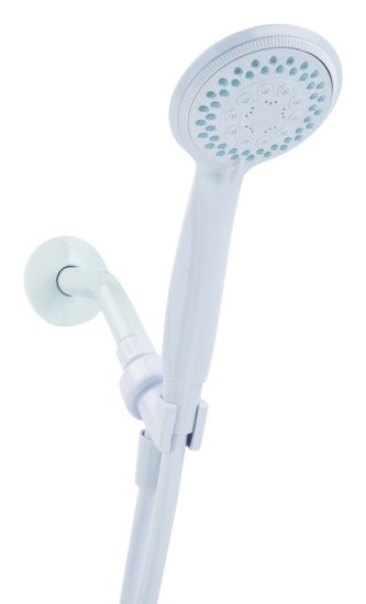 (image for) White PVC 5 settings Handheld Showerhead 1.8 gal.