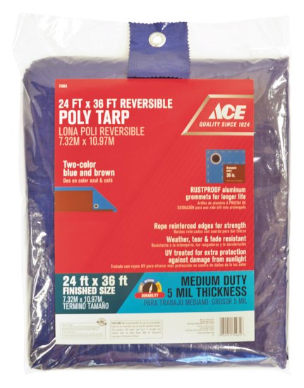 (image for) 24 ft. W x 36 ft. L Medium Duty Polyethylene Tarp Blue/Brown
