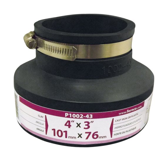 (image for) Schedule 40 4 in. Hub x 3 in. Dia. Hub PVC Flexible Coupl