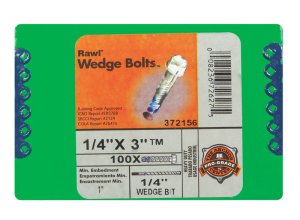 (image for) 1/4 in. Dia. x 3 in. L Zinc-Plated Steel Wedge Bit 100 p