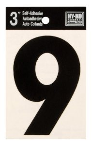 (image for) 3 in. Black Vinyl Self-Adhesive Number 9 1 pc.