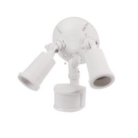 (image for) Motion-Sensing 180 deg White Dual Floodlight Hardwired