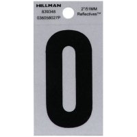 (image for) Hillman 2 in. Reflective Black Vinyl  Self-Adhesive Letter O 1 