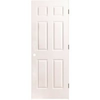 (image for) 24 in. x 80 in. Textured 6-Panel Primed Prehung Left Hand Door