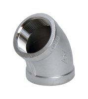 (image for) 1 in. FPT x 1 in. Dia. FPT Stainless Steel 45 Degre