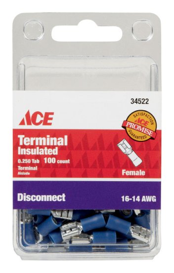 (image for) Insulated Wire Female Disconnect Blue 100 pk