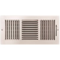 (image for) 14 in. x 6 in. 3-Way Steel Wall/Ceiling Register , White