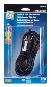 (image for) Just Hook It Up 12 ft. L Dual R/L RCA Stereo Cable