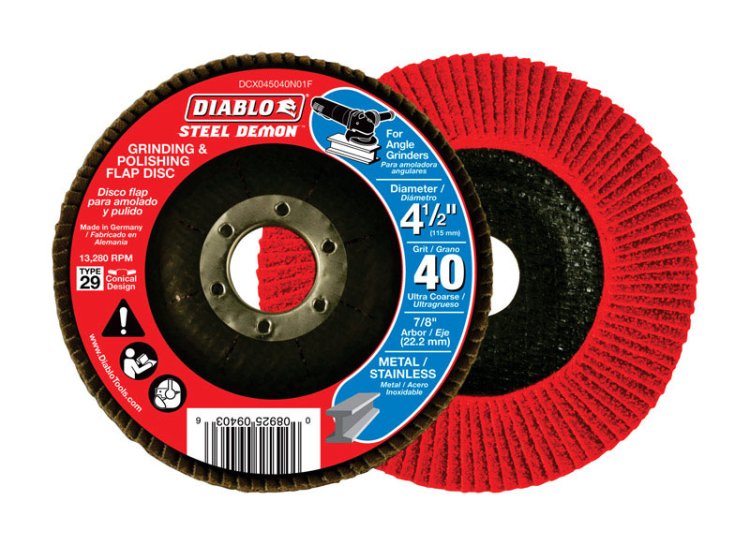 (image for) Steel Demon 4-1/2 in. Dia. x 7/8 in. Ceramic Flap Disc 40