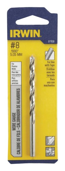 (image for) #8 x 3-5/8 in. L High Speed Steel Wire Gauge Bit 1 pc.