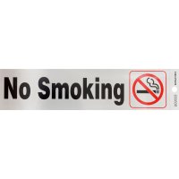 (image for) Hillman English Silver No Smoking Decal 2 in. H X 8 in. W