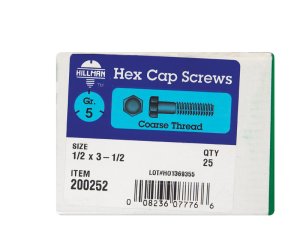 (image for) 1/2 in. Dia. x 3-1/2 in. L Heat Treated Zinc Steel Hex H