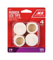 (image for) Rubber Leg Tip Off-White Round 7/8 in. W 4 pk
