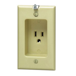 (image for) 15 amps 125 volt Ivory Outlet 5-15R 1 pk