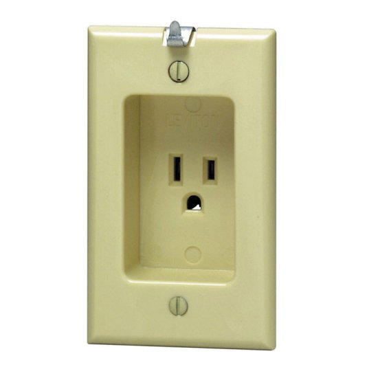 (image for) 15 amps 125 volt Ivory Outlet 5-15R 1 pk