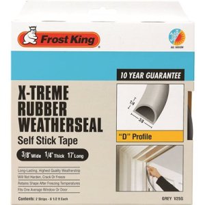 (image for) 5/16 in. x 1/4 in. x 17 ft. Grey D-Center EPDM Weatherseal Tape