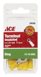 (image for) Insulated Wire Ring Terminal Yellow 7 pk