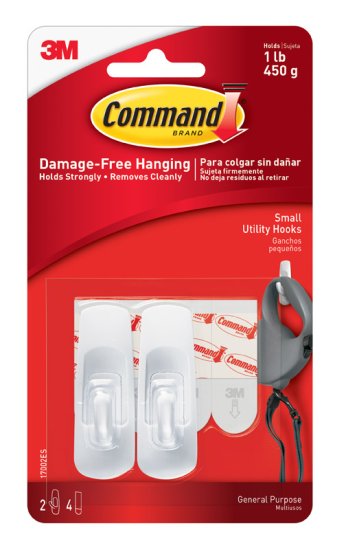 (image for) Command Small Plastic Hook 2-3/8 in. L 2 pk