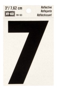 (image for) 3 in. Reflective Black Vinyl Self-Adhesive Number 7 1 pc.