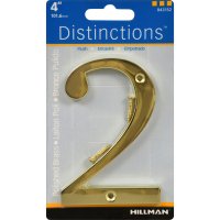 (image for) 4 in. Gold Brass Screw-On Number 2 1 pc.
