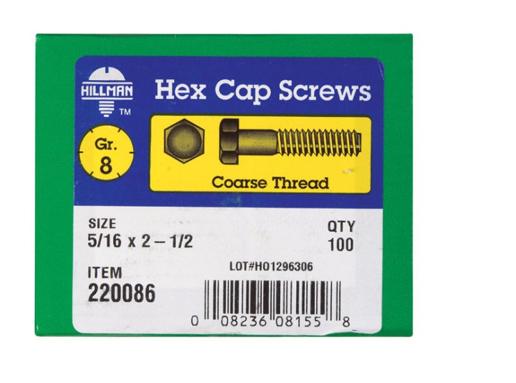(image for) 5/16 in. Dia. x 2-1/2 in. L Heat Treated Steel Hex Head