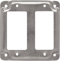 (image for) Square Steel 2 gang Box Cover For 2 GFCI Receptacles