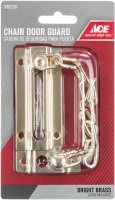 (image for) 3.38 in. L Bright Brass Steel Chain Door Guard