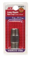 (image for) 3/8 in. MPT x 1-1/2 in. L Stainless Steel Nipple