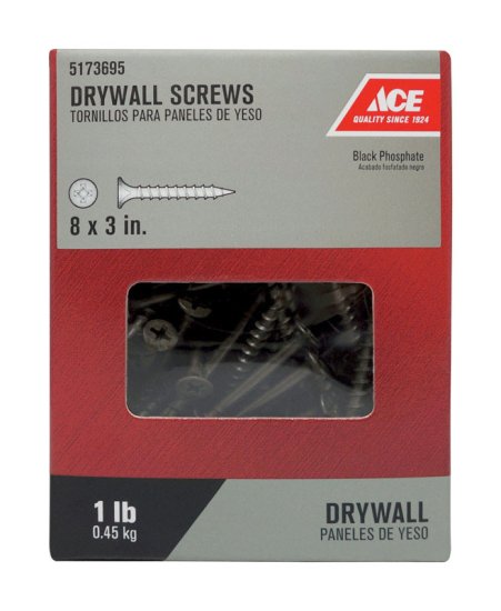 (image for) No. 8 x 3 in. L Phillips Drywall Screws 1 lb. 173 pk