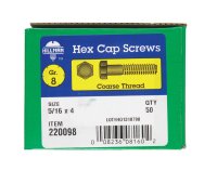 (image for) 5/16 in. Dia. x 4 in. L Heat Treated Steel Hex Head Cap
