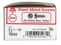 (image for) No. 6 x 1-1/2 in. L Slotted Hex Washer Head Zinc-Plated
