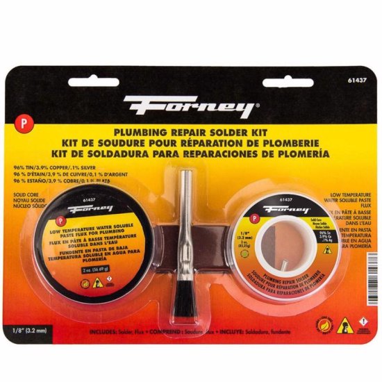 (image for) Forney 3 oz Lead-Free Plumbing Solder Kit 0.13 in. D Tin/Copper/